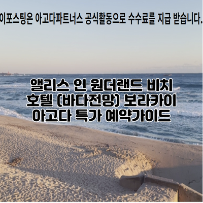 앨리스 인 원더랜드 비치 호텔 (바다전망) 보라카이 아고다 특가 예약가이드