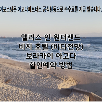 앨리스 인 원더랜드 비치 호텔 (바다전망) 보라카이 아고다 할인예약 방법