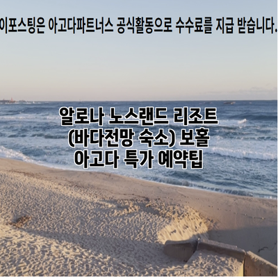 알로나 노스랜드 리조트 (바다전망 숙소) 보홀 아고다 특가 예약팁