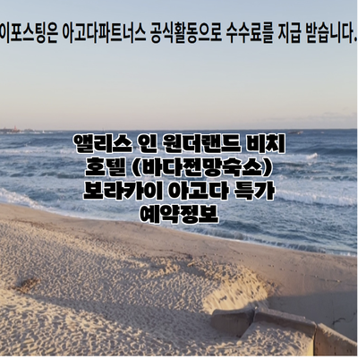 앨리스 인 원더랜드 비치 호텔 (바다전망숙소) 보라카이 아고다 특가 예약정보